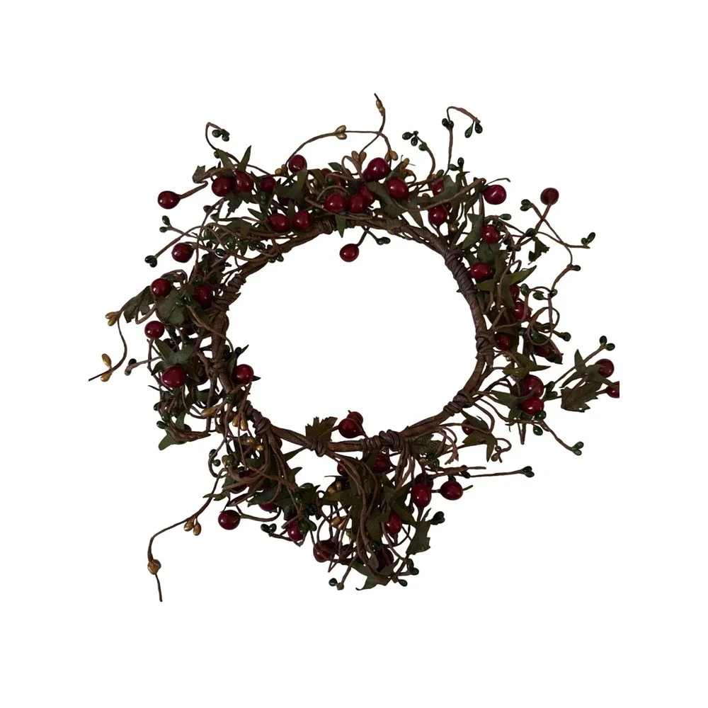 Pip Berry Candle Ring Wreath Rustic Farmhouse Decor‎